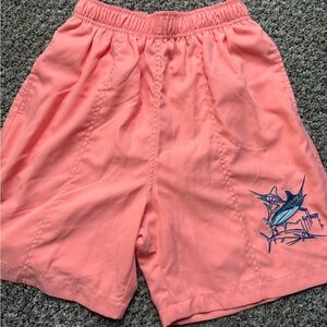 Guy Harvey Coral Swim Trunks with Marlin Embroidery